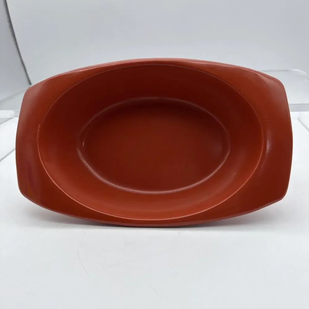 Prolon Vintage Melamine Burnt Orange Oval Serving Bowls 11